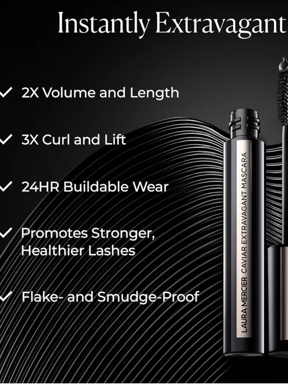 laura mercier Caviar Extravagant Mascara in Black 8.5ml BRAND NEW IN BOX